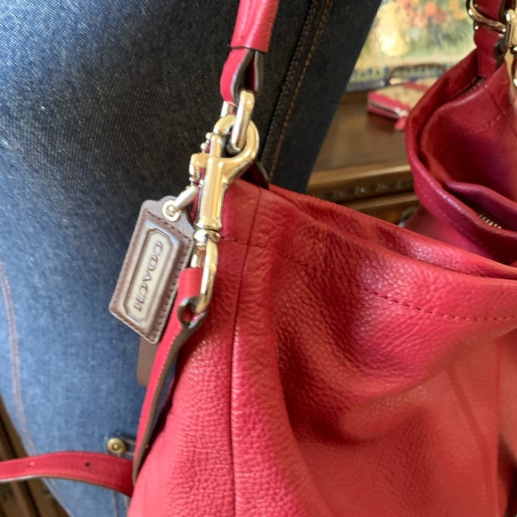 Coach Park Hono red leather bag and wallet EUC - Picture 3 of 15